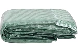 homiuse Couverture de Remplacement de Serre (9 m2) 300x300x200 cm Vert Bache pour Serre Bache de Rechange pour Serre Tunnel de Jardin Contre Le Vent, la Pluie, Le Soleil et Les Oiseaux PE