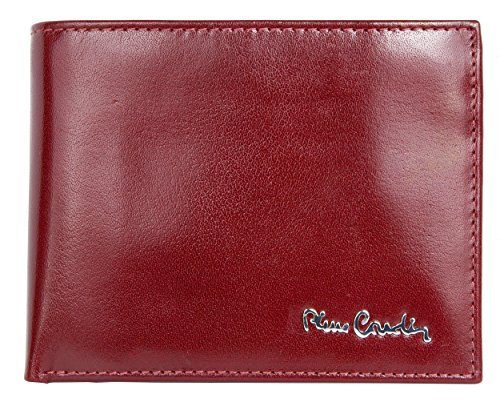 Preisvergleich Produktbild Dunkelrot Starke Glänzend Beschichtete Echtleder Brieftasche Pierre Cardin