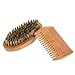 ROSENICE Wooden beard Comb Beard Brush Mustache Comb Bristle Brush and Set for Men
