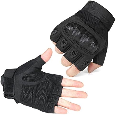 ADOGO Upgraded Men's Half Finger Tech Touch Screen Gloves for Outdoor Sports Climbing Hiking Cycling Motorcycle Gloves