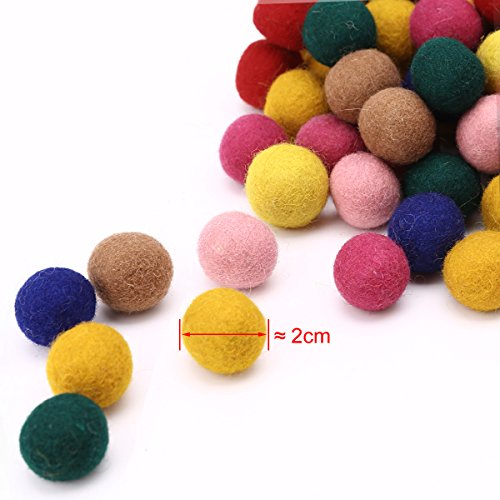 100er Wolle Filzperlen Filzkugeln Filzbälle Filz Wollkugeln Wollperlen 2cm Nähen Basteln - 2
