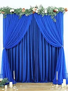 Navy Blue Tulle Backdrop Curtains for Baby Shower Party Wedding Photo Drape Backdrop for Engagement Bridal Shower Photography Props 5 ft X 7 ft