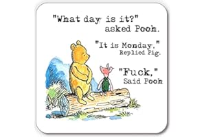 GETAGIFT Sarcastic Funny Monday Back to work weekend enjoyment the pooh and pig Friend Gift Coaster