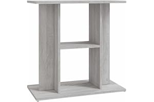 vidaXL Grey Sonoma Aquarium Stand - 60x30x60 cm, With Multi-Tier Storage, Durable Engineered Wood, for Fish Tank Display and Storage