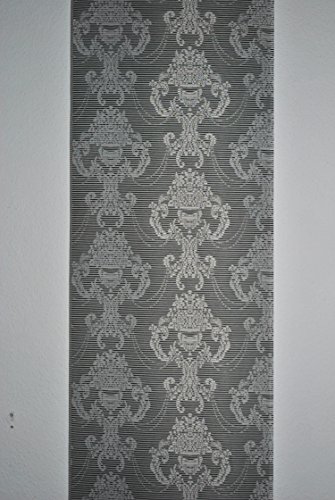 Flächenvorhang Schiebevorhang in vielen Farben und Muster 50cm x 260cm (6315 Schwarz Ranken-Muster) - 2
