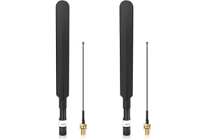 MESHNOLOGY Meshtology Meshtastic 850-900MHz LoRa Antenna 10dBi Gain Long Range Outdoor Antenna 21cm Omni SMA Male for ESP32 LoRa V3 RAK Development Board with 10cm Extension Cable Two Black