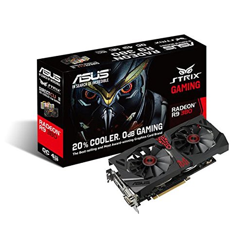 ASUS STRIX-R9390-DC3OC-8GD5-GAMING AMD Radeon R9 390 Tarjeta de video para videojuegos, Overclocked 8 GB DDR5 512-bit Display Port HDMI 1.4a DVI-I