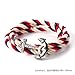Produktbild ASDSDS Europe and The United States Anchor Hand Rope Men's Jewelry Personality Retro Cotton and Linen Couple Bracelets This Year Female red Rope Bracelet, White Rope - Ancient Silver Hook - L Code