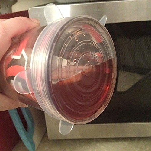 Anpro 7 Stück Silikondeckel Dehnbare Frischhalte Deckel Verschiedenen Größen Silikon deckel Set für Gemüse, Becher, Töpfe, Tassen, Obst - 7