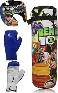 Inrange Swastiks Cute Nunna Soft Premium Cartoon Character Boxing Set kit for Boys & Girls (Punching Bag, Gloves & Headgear) Color Maybe Very