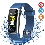 moreFit Fitness Armband mit Pulsmesser,Wasserdicht IP68 Fitness Tracker Farbbildschirm Aktivitätstracker Schrittzähler Uhr Blutdruck mit 14 Trainingsmodi Vibrationsalarm Anruf SMS Beachten