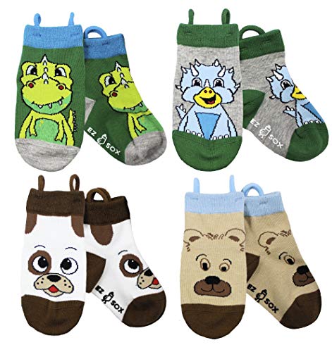 Ez Sox Calcetines de niños y niñas (1-3 años, Dino/Dog/Bear)