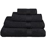 REVITEX - Toalla Rizo Estela Negro - Lavabo 50x100 cm - 100% Algodón - Gramaje 500g/m²