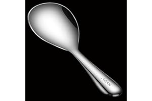 MZSX palette per riso per cucina, Cucchiaio da Cucina, Cucchiai da riso, Acciaio inossidabile 304 per uso alimentare, Durevole e facile da pulire, cinese e giapponese(argentato)