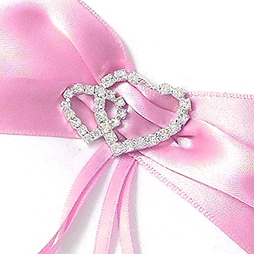 1x Ringkissen Hochzeit EinsSein Amore parentesi rosa-weiß Traukissen Ringe Eheringe Hochzeit Satin Herzen Kissen rosa weiß Schmuck pillow flower girl basket - 5