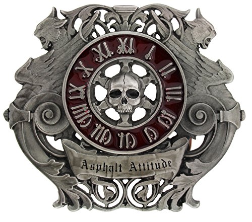 Preisvergleich Produktbild Asphalt Attitude Skull Clock (LARGE) Gürtelschnalle