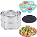 Produktbild Zubehör für Instant Pot – Stapelbare Edelstahl Dampfgarer Einsatzpfannen, Gemüse Garbehälter, Gekochte Eier Silikonformen, Silikon Topfhalter, 4 Stk./Set für 5, 6, 8 QT Schnellkochtopf