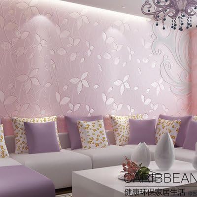 WEGOJK WEGOJK simple European non-woven wallpaper embossing pattern wallpaper 0.53*10m for television background/Bedroom/sofa background/Hotel