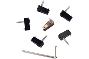 Alnicov Guitarras piezas sin cabeza eléctrica bajo cadena tuerca conjunto con 1 llave 6 tornillo negro