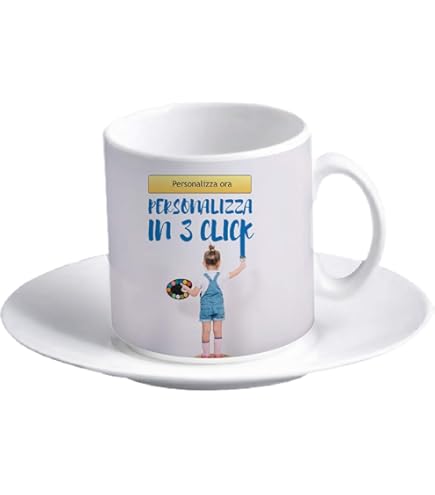 Tazzina Caffè In Gres Personalizzata Con Piattino - Modello Roberta Per Microonde - Foto 6