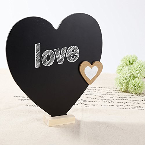 beschriftbar Memoboard Herz Tafel Memotafel Kreidetafel Standtafel Notiztafel Aufsteller stehend Dekoration Tischdeko 21cm - 4