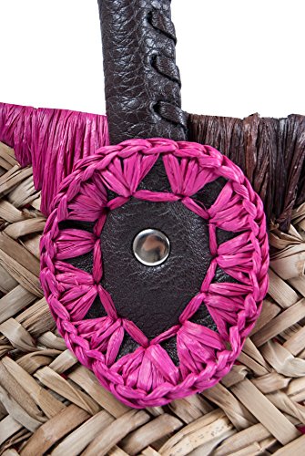 Ibiza-Stroh-Korbtasche „La Playa“ natur, handgeflochten mit Innenfutter, Strandtasche, Shopper - 5