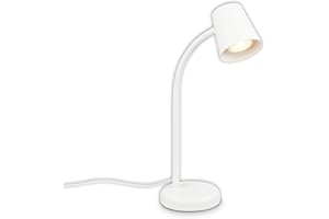 Briloner - Lámpara Escritorio Orientable, Lamparas de Mesita de Noche, Lámpara de Mesa GU10 para Oficina, con Interruptor de Cable, Lampara Lectura, Lampara de Escritorio, Luz Escritorio, Blanco