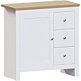 Vida Designs Arlington Sideboard 3 Drawer 1 Door Cabinet Cupboard Storage MDF Furniture White