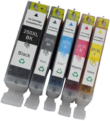 PGI-250 &amp; CLI251 compatible ink cartridge replacement For Cannon PIXMA MG5420, PIXMA MG5450, PIXMA MG6320, PIXMA MG6350, PIXMA MX722, PIXMA MX922, PIXMA iP7220, PIXMA iP7250 Printers (LB/SB/C/M/Y) @INKTONER by Ink Toner
