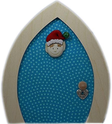Christmas Elf Door For Skirting Board, Fireplace, Wall or Shelf - Turquoise