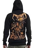 Men's Hoodie - Street Art Psychodelisches Grafikdesign - Feindruck Sweatshirt - Schwarz - Large