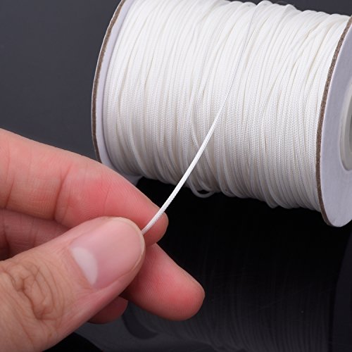 Outus 1,0 mm Weiß Geflochtene Lift Shade Cord Zugschnur für Jalousien Aluminium Blind Shade, Gartenbau Werk und Handwerk, 109 Yards/ Roll - 3