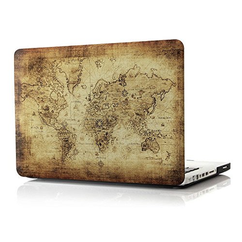 Case MacBook Pro 13 Hülle , Haocoo Vintage Map Design Ultra Slim Dünn Kratzfeste matt rutschfest Hartschale Kunststoff Schutzhülle Snap case für Apple MacBook Pro 13" Zoll (Modell: A1278)