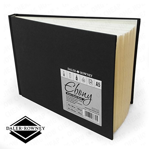Daler Rowney – Ebenholz Des Künstlers, gebundenen Sketch Book – 150 gsm – 62 Seiten, A5 Querformat