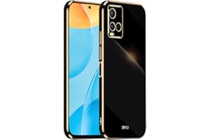 HONLEN Custodia per vivo Y21 / vivo Y21s / vivo Y33s 4G (6.51" Inches), Cover Morbida in Silicone TPU, Design del Telaio Galvanico - Nero