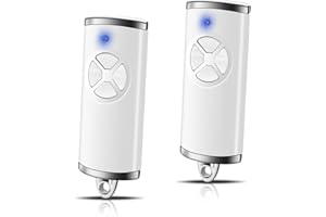 PNGOS Hörmann HSE4-868-BS Lot de 2 émetteurs manuels de rechange – Ouverture de porte de garage 4 canaux compatible avec émetteur manuel HSE2-868-BS, portes et entraînements Hörmann – Blanc