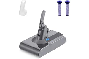 EOHJAR 21.6V 4600mAh Batteria di Ricambio Compatibile con Aspirapolvere Senza fili Dyson V8 Animal/Absolute/Motorhead/Fluffy/SV10 con 2 Prefiltri