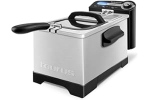 Taurus – Freidora Professional 3 Plus | 3L | 2100W | Temp. regulable | Tapa con visor y filtro | Luz indicadora | Cuerpo y cubeta inox | Sistema filtrado | Desmontable