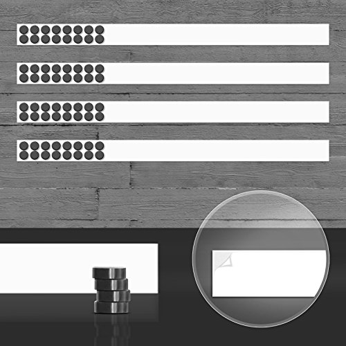 Magnetleisten im 4er Set | inklusive Magneten | als Magnetleiste für Fotos, Dokumente, Notizen | selbstklebend, wahlweise 50 cm oder 100 cm Länge | viele Farben zur Auswahl ( Weiß, 100 cm Länge) - 2