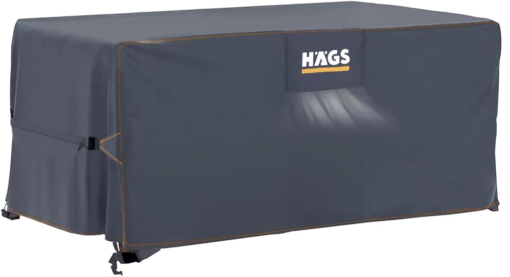 Haegs Bahçe Mobilyası Örtüsü, 250-210-90cm, Ağır Hizmet Oxford Kumaş, Su Geçirmez, Dış Mekan Veranda Masa Örtüsü, Havalandırmalı Masa ve Sandalye Koruma Kılıfı - Gri