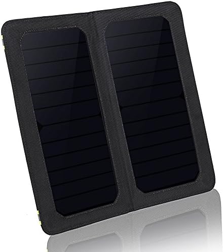 HOWO Solar Panel Charger High Conversion Efficiency Dual-Port for iPhone iPad Samsung and Other Phone Tablet and Digital Devices (Black)