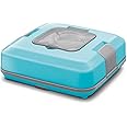 MILTON Flatron Portable Stainless Steel Electric Lunch Box for Office Use, Travel I Auto Shut Off, 200ml X 2, 400ml X 1, Set of 3 Container I Grey Blue