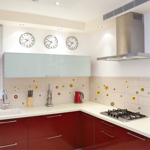 Wandkings Retro Blumen Wandsticker Set, 38 Aufkleber, 2 DIN A4 Bögen, Gesamtfläche 60 x 20 cm - 5