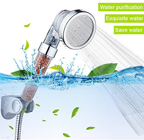 austor Ionic Filter Handbrause, 3-Wege-Spray Hand Dusche Kopf Duschkopf mit extra 3 Pack Ersatz-Ion Mineral Bälle - 5