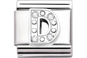 2BURNED A-Z Letter Cubic Zirconia Italian Charm Links for 9mm Bracelets