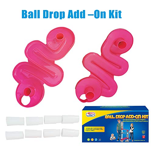 WEofferwhatYOUwant Kit Aggiuntivo Super Pista per Biglie Grandi | 2 Ponti a Doppia Discesa e 8 Distanziatori per Strutture Alte e Stabili | Bambini Piccoli da 10 Mesi Fino agli Adulti