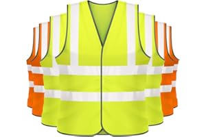 Expert Workwear 10 X Hi Vis Vest High Visibility Waistcoat Yellow & Orange Viz EN471 (10 Pack)