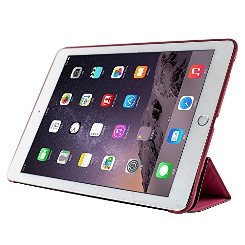 KHOMO iPad Pro 9.7 Zoll Hülle Case Dunkelrosa Gehäuse mit doppelten Schutz ultra dünn und leicht, Smart Cover Schutzhülle fur das Neue Apple iPad Pro 9.7 – Italic Dark Pink - 2