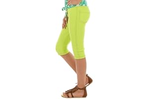 Dykmod Mädchen 3/4 Capri Leggings Hose Jeans-Optik Jeggings Treggings Kinder Sommer