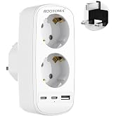 UK Plug Adapter with 1 USB A and 2 USB C | Type G Plug for England, England, London, Ireland, Scotland, 13A/3250W